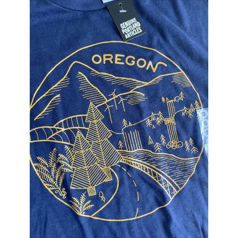 Genuine Portland Articles Oregon Shirt From Airport New Navy Blue Small Unisex
